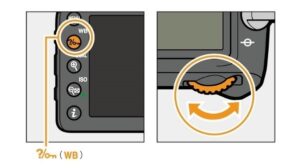 Nikon D7200 portrait settings - white balance buttons