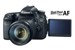 Canon EOS 70D dslr with flip screen