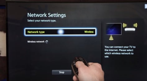 Connect Samsung TV to WiFi - network TYPE