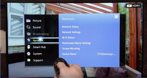 Connect Samsung TV to WiFi - network settings