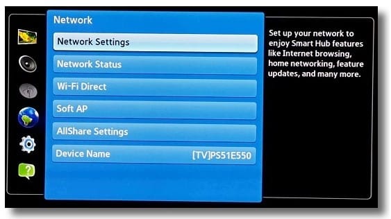 Connect Samsung TV to WiFi - test your network