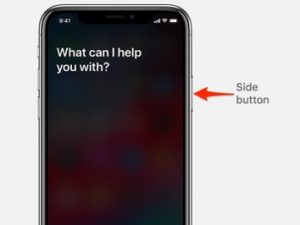 Activate Siri on iPhone XR - side button