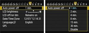 how to connect canon eos r to computer - change power off setting