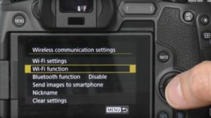 how to connect canon eos r to computer - menu screen
