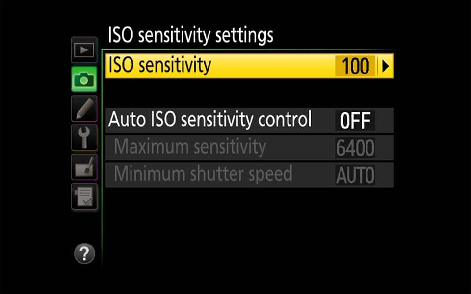 Canon 6D MARK II landscape settings - iso settings