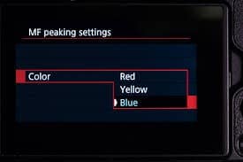 Canon EOS m50 Manual Focus - MF peaking settings
