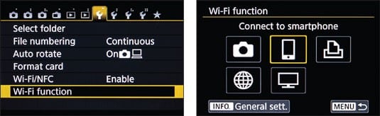 How to connect Canon t6i to computer - enable wifi option