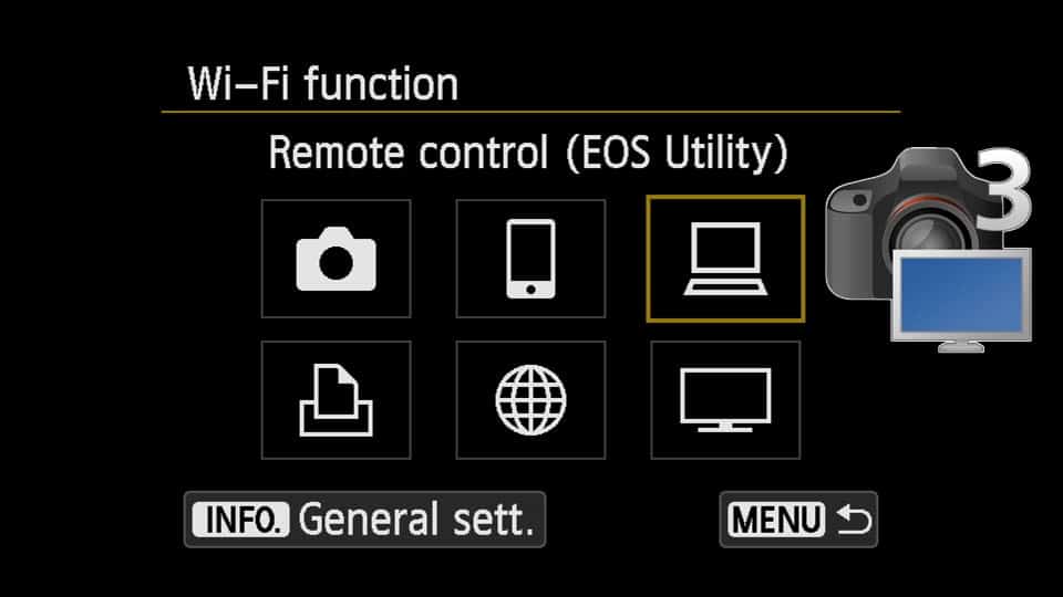 How to connect Canon t6i to computer - select EOS utility as the connection type