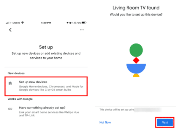 google chromecast setup new network