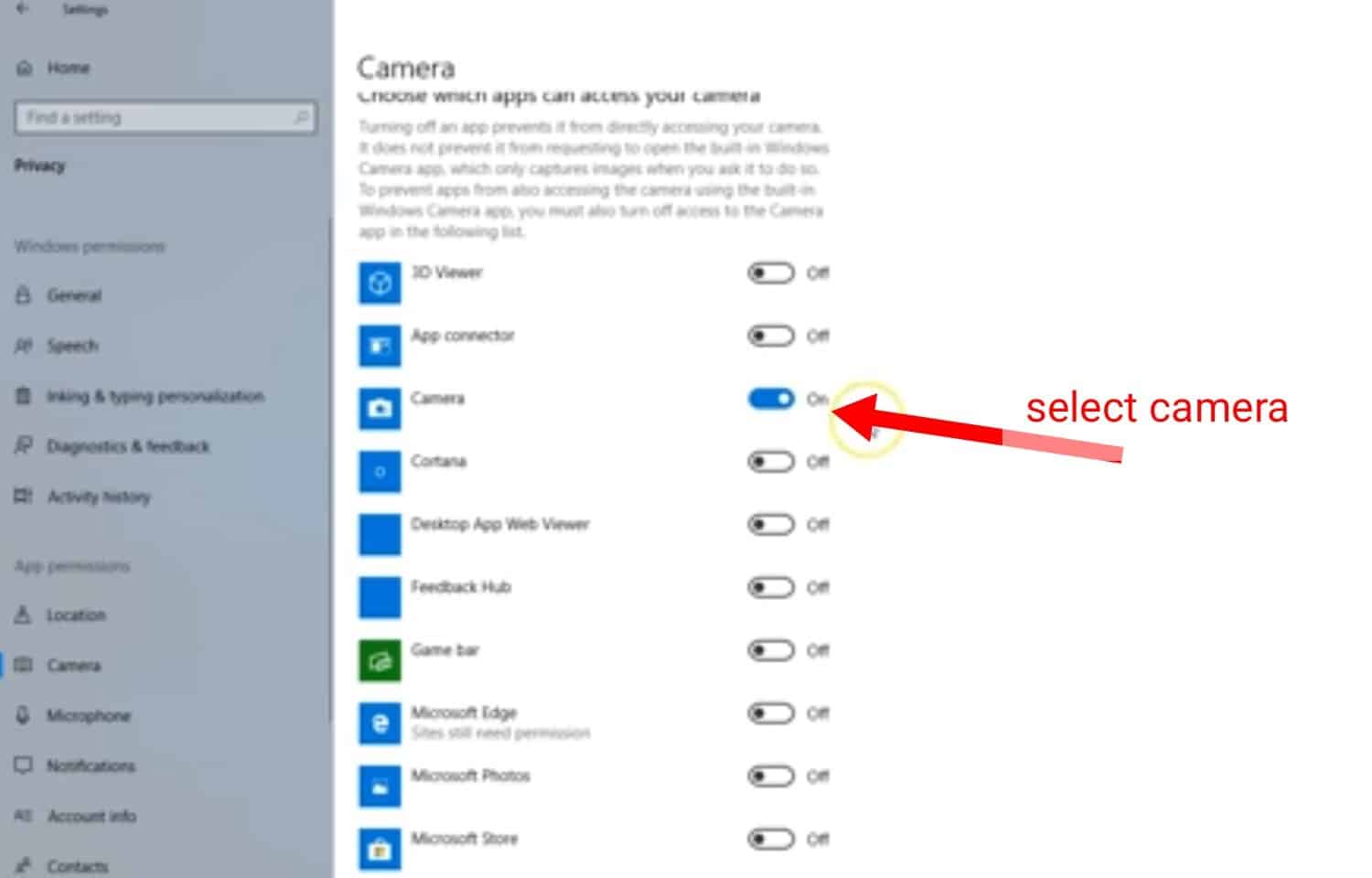 how to switch to external webcam windows 10