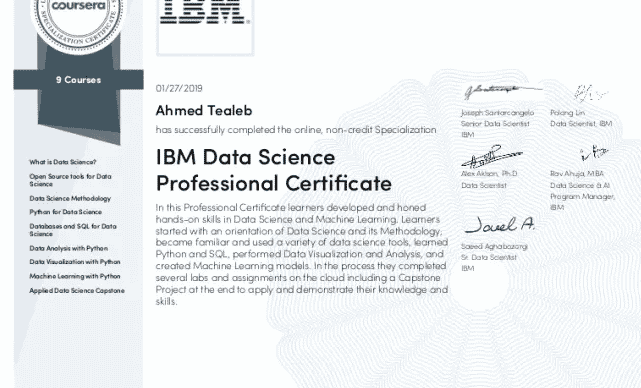 IBM Data Science Professional Certificate IBM Data Science Professional Certificate