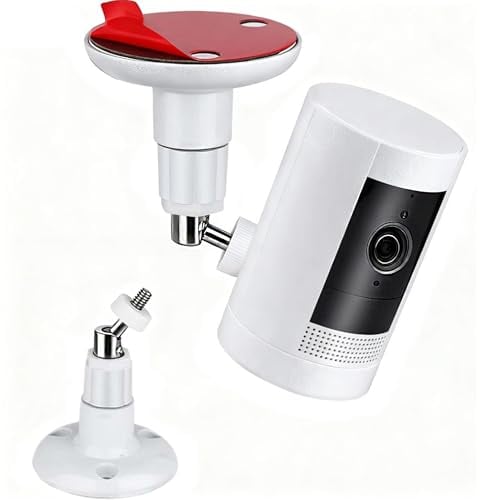 1 Pack Adhesive Ring Camera Mount Stick Up Mount Holder Compatible with Outdoor Security Camera, 360° Degree Adjustable Security Mounting Bracket,Camera Not Included (White, 1 Pack)