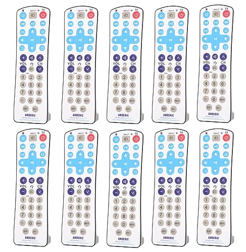 [10 Pack] Anderic RR1003 Smart TV 1-Device Universal Waterproof with Easy Wipe Membrane Surface - Works All TV Brands - Hospitality