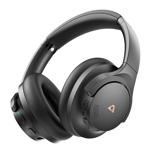 1Mii Hybrid Active Noise Cancelling Headphones for Airplane Travel, Wireless and Wired ANC Headphones, LDAC Hi-Res Audio, 5 Mics Clear Call, 75Hrs Playtime Over Ear Bluetooth 5.3 Headset for Adults