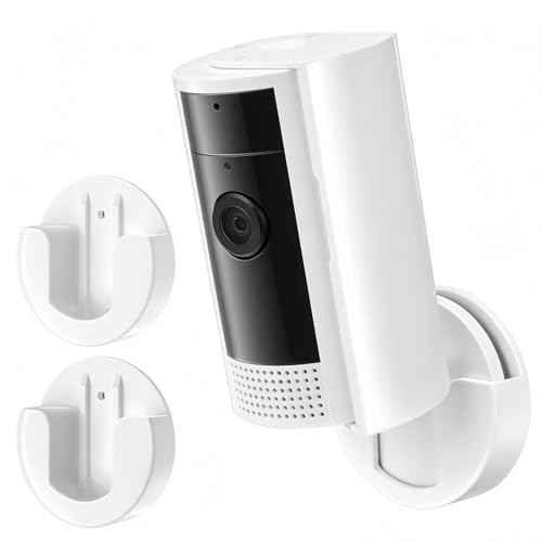 2 Pack Adhesive Wall Mount for Ring Indoor Cam(1st Gen and 2nd Gen), Two Ways Easy Installation with Strong Tape and Screws, No Drilling, No Screws, Convenient and Practical Mount by ALERTCAM