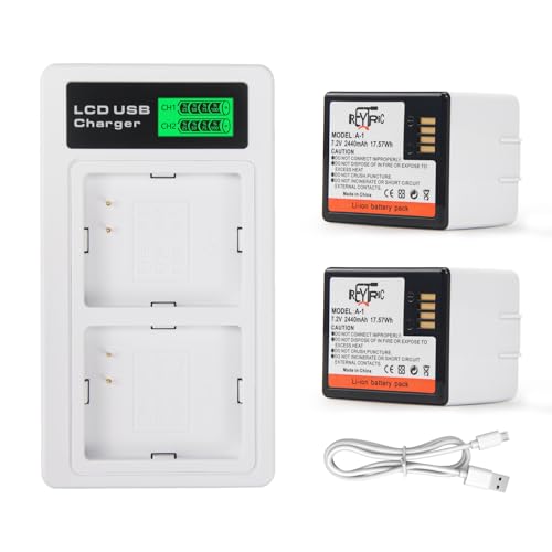 2-Pack Batteries with Dual LCD Charger for Arlo Pro, Arlo Pro 2 Battery Compatible with Arlo VMC4030 VMC4030P VMS4230 VMS4430 VMS4530 VMS4230P VMS4430P VMS4530P-100NAR Camera VMA4400 A-1 Battery