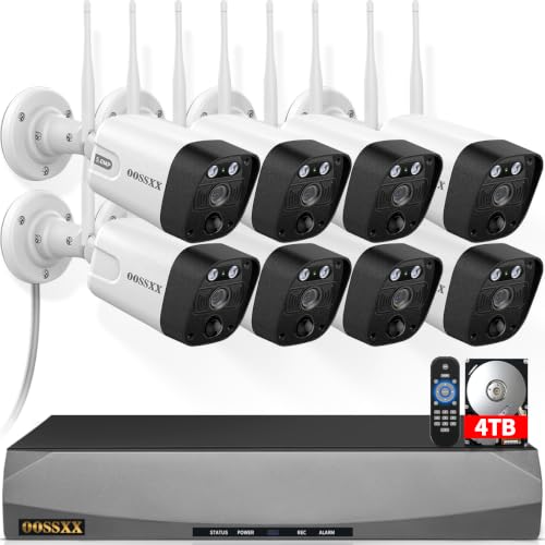 (2-Way Audio & PIR Detection) Dual Antennas Outdoor Wireless Security Camera System 5.5MP Wi-Fi Video Surveillance
