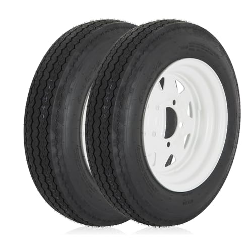 2PK RVpunk 4.80-12 Bias Trailer Tire with 12" Wheel - 5 on 4-1/2" - Load Range C (For 5 Lug NOT For 4 Lug)