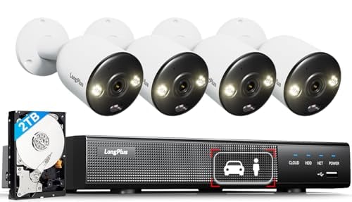4K PoE Security Camera System, 8CH NVR Kit with 4× 8MP IP Bullet Cameras