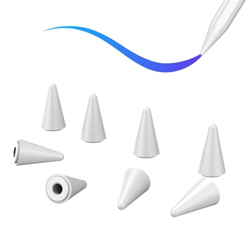 8 Pack Apple Pencil Tips, Replacement Tips Only Compatible with Our KARFUN Pencil, iPencil Nib for iPad Pencil 2018-2023, iPad 10/9/8/7/6 Gen, iPad Pro 11/12.9, iPad Air 5/4/3, iPad Mini 6/5 Gen