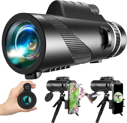 80x100 HD Monocular Compact High Powered Large Vision Monoculars for Adults Monocular-Telescope for Bird Watching Hunting Hiking Travel Camping Wildlife