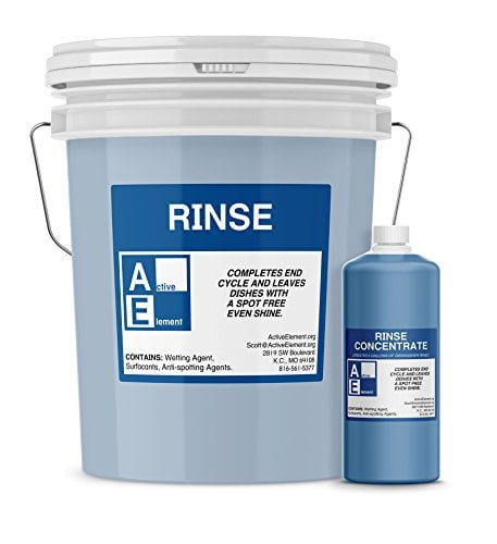 Active Element Commercial Dishwasher Rinse - Makes One 5-gallon pail - For High Temperature and Low Temp Dishwasher Machine - Commercial Strength