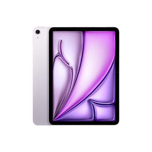 Apple iPad Air 11-inch (M2): Built for Apple Intelligence, Liquid Retina Display, 256GB, 12MP Front/Back Camera, Wi-Fi 6E + 5G Cellular, Touch ID, All-Day Battery Life — Purple