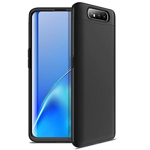 Asdsinfor Galaxy A80 Case Ultra Thin 3 in 1 360 Degree Full Body Case Premium Slim Shockproof Hard PC Plastic Anti-Scratch Bumper Cover for Samsung Galaxy A90 / A80 3 in 1 Black AD
