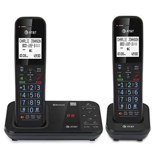 AT&T GL2113-21 Cordless Home Phone with Smart Call Blocker, Bluetooth Connect to Cell, Answering Machine, Full-Duplex Speakerphone