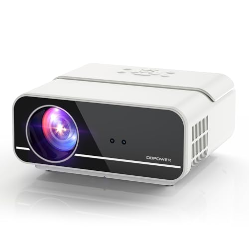 [Auto Focus/Keystone] DBPOWER Projector 4K with 5G WiFi and Two-Way Bluetooth, 600ANSI FHD Native 1080P Outdoor Movie Projector with 4P4D/PPT/Zoom, Mini Home Projector Compatible w TV Stick (White)
