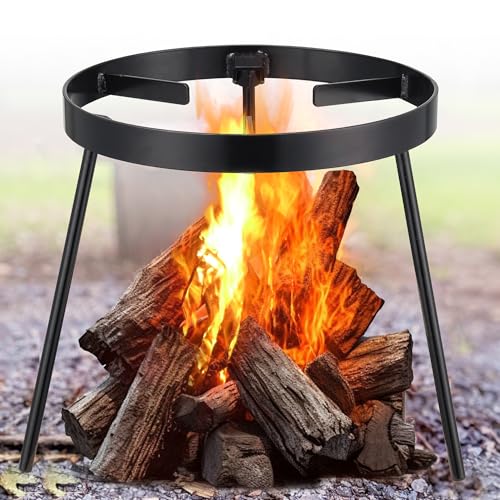 Campfire Tripod for Cooking - Campfire Cooking Equipment, Outdoor Fire Pit Stand, Rust Resistant and High Temperature Resistant Removable Camping Tripod for Dutch Oven, Jetboil, Camping Griddle