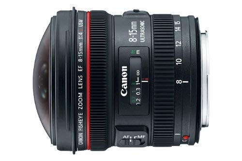 Canon EF 8-15mm f/4L Fisheye USM Ultra-Wide Zoom Lens for Canon EOS SLR Cameras (Renewed)