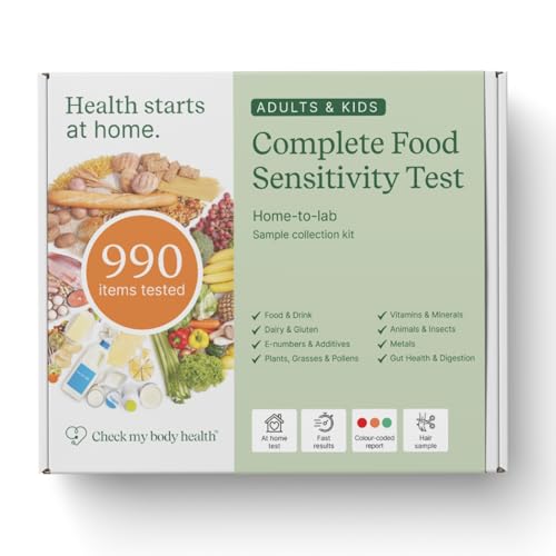 Check My Body Health | Complete Food Sensitivity Test | Check for 970 Different Intolerances | Easy to Use Home Hair Strand Testing Kit & Intolerance Screening for Adults | Results in 5 Days