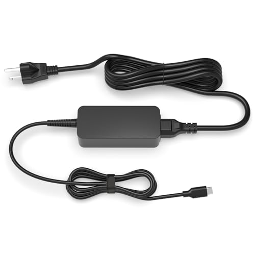 Chromebook Charger for HP Chromebook Laptop (UL Certified Safety) with USB C, 45W