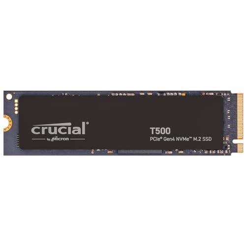 Crucial T500 500GB Gen4 NVMe M.2 Internal Gaming SSD, Up to 7200MB/s, Laptop & Desktop Compatible + 1mo Adobe CC All Apps - CT500T500SSD8