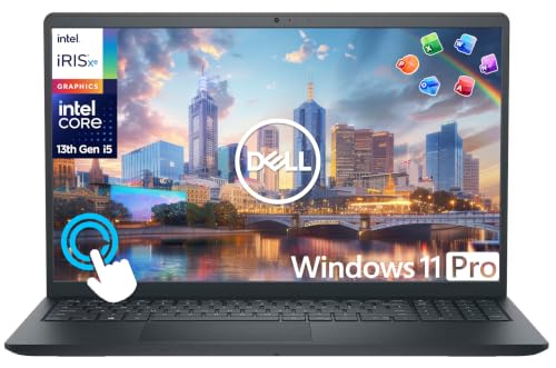 Dell Inspiron 15 Touchscreen Laptop for 2025-2026 Business Student Home, AI Computer, 15.6" FHD, 10-Core Intel i5, 32GB RAM, 1TB Storage (512GB SSD+500GB Ext) MarxsolAddon, Win 11 Pro, Lifetime Office