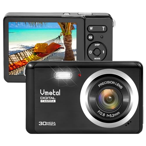 Digital Camera, FHD 1080P Kids Camera Point and Shoot Digital Cameras with 8X Zoom, Lanyard, Velvet Bag, Compact Small Camera for Kids Boys Girls (Black)