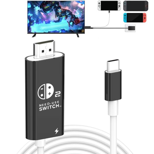 Dnkeaur USB C to HDMI Adapter Cable Compatible with Nintendo Switch, Type-C to HDMI Conversion Cable Replaces The Switch Docking Station for TV Projection Screen, Nintendo Switch OLED Dock