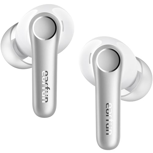 EarFun Air Pro 4 Adaptive Hybrid Noise Canceling Wireless Earbuds, Qualcomm Snapdragon Sound, aptX™ Lossless, 6 Mics AI CVC 8.0 Call, LDAC Hi-Res Audio, 52H Playtime, Bluetooth 5.4, White