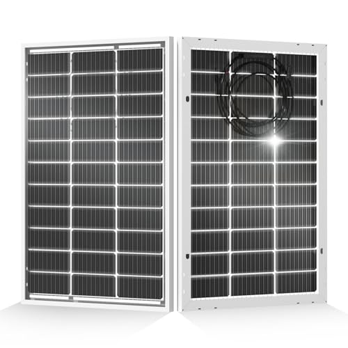 ECO-WORTHY 200 Watt Bifacial Solar Panel 2pcs 100 Watt 12 Volt Monocrystalline Solar Panel Module Off Grid PV Power for Home, Camping, Boat, Shed Farm, RV