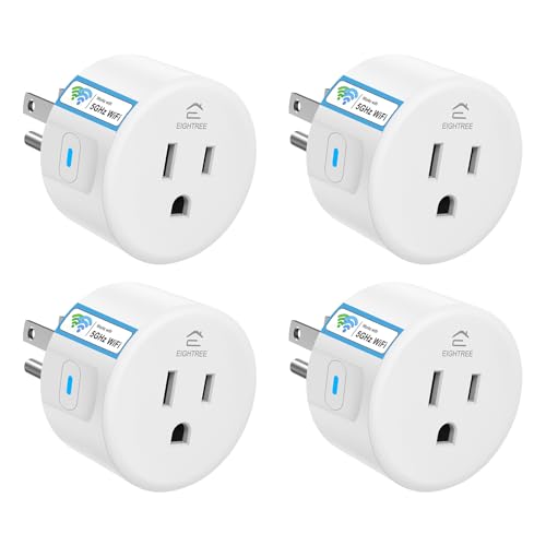 Eightree Smart Plug 5GHz & 2.4GHz, Smart Outlet WiFi Socket with APP Remote Control, Compatible with Alexa & Google Home, 4 Packs