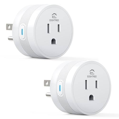 EIGHTREE Smart Plug, Smart Plugs That Work with Alexa & Google Home, Compatible with SmartThings, Smart Outlet with WiFi Remote Control and Timer Function, 2.4GHz Wi-Fi Only, 2Packs