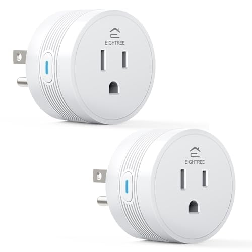 EIGHTREE Smart Plug, Smart Plugs That Work with Alexa & Google Home, Compatible with SmartThings, Smart Outlet with WiFi Remote Control and Timer Function, 2.4GHz Wi-Fi Only, 2Packs