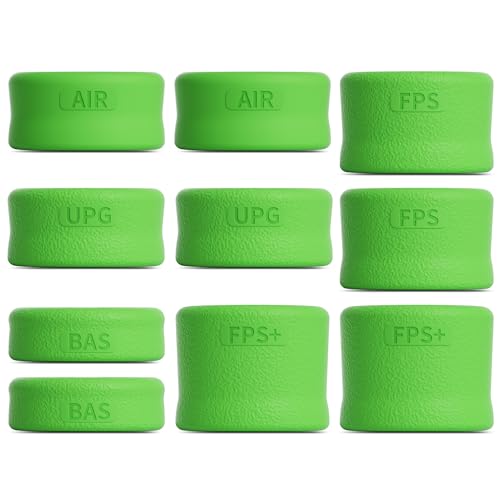 ELETIUO Ergonomic Thumb Grips Set for PS5/PS4 Controller,Anti-Slip Silicone Joystick Cap with 5 Designs,Custom Analog Thumbsticks Cover,5Pairs/10pcs,Green