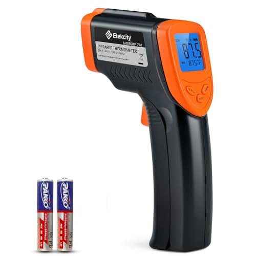 Etekcity Infrared Thermometer Upgrade 774, Heat Temperature Temp Gun for Cooking, Laser IR Surface Tool for Pizza, Griddle, Grill, HVAC, Engine, Accessories, -58°F to 842°F, Orange