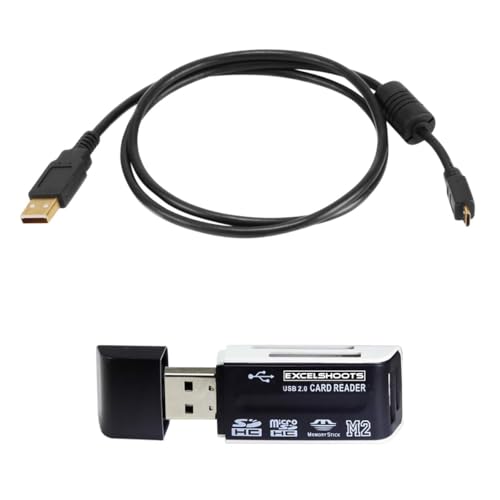 Excelshoots USB Cable fits Canon EOS 90D, M50 Digital DSLR Camera, G9 X, G9 X Mark II, SX620 HS, SX720 HS, SX730 HS, EOS M5, EOS M6 Type-A Fast Data Transfer USB Cable with Gold Plated Connectors