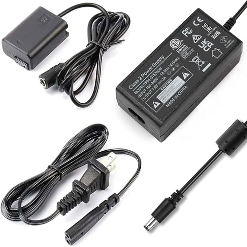 F1TP AC PW20 AC Power Supply Adapter NP-FW50 Dummy Battery Coupler kit for Sony Alpha A6500 A6400 A6300 A6100 A6000 A5100 A5000 A7II A7SII A7RII A7 A7S A7R RX10 II III IV NE ZV-E10 Cameras