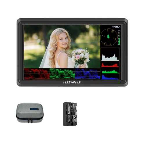 FEELWORLD S55 6 inch Camera DSLR Field Monitor Small Full HD 1920x1080 IPS LUT Video Peaking Focus Assist with 4K HDMI 8.4V DC Input Output Include Tilt Arm