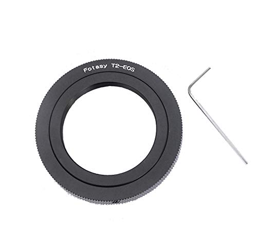 Fotasy Adjustable T2 Lens to Cannon EF EFS Adapter, T Mount Telescope Lense Adapter, Infinity Focus, Compatible with Canon DSLR 6D 5D Mark IV III II 1Ds 1D 7D II 7D 90D 80D 77D 70D 60D 50D 1300D 760D