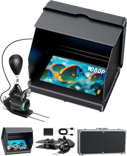 Fourq Underwater Fishing Camera,Fishing Camera Ice, 5inch High Definition, High Brightness,LCD Display,10000mah Li-Battery,100ft Cable and 4pcs Ir Lights for underwater exploration Ice Fishing